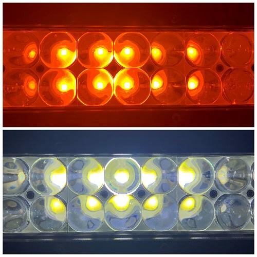 Dual Color 4D LENS Strobe Led Light Bar with Slide Bracket-3