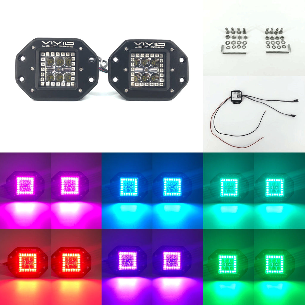 3.2" 30W RGB Flush Mount Led Pod Lights-0