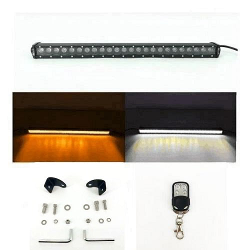 Dual Color 4D Lens Strobe Straight Single Row Led Light Bar-0